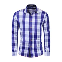 Will Code мужская одежда из чистого хлопка с длинными рукавами рубашка в клетку 193