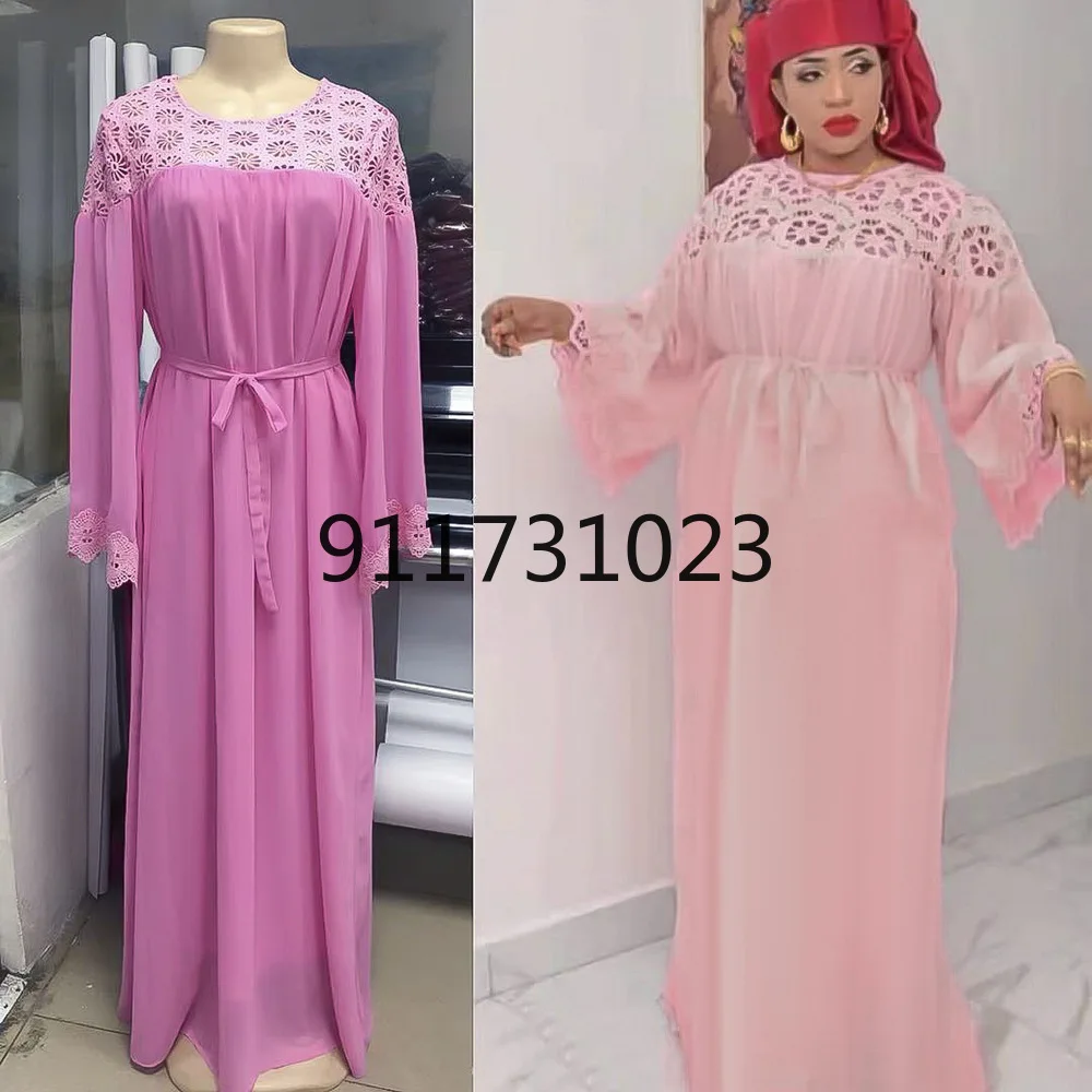 African Dresses for Women 2021 Spring and Autumn Long Sleeve Solid Color Dress Maxi Clothes | Тематическая одежда и