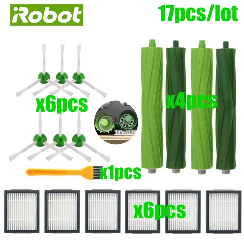 

Hepa Filter+Side Brush+Brush Roll+dust bags Replacement for iRobot Roomba i7 E5 E6 I Series Robot Vacuum Cleaner Spare Parts