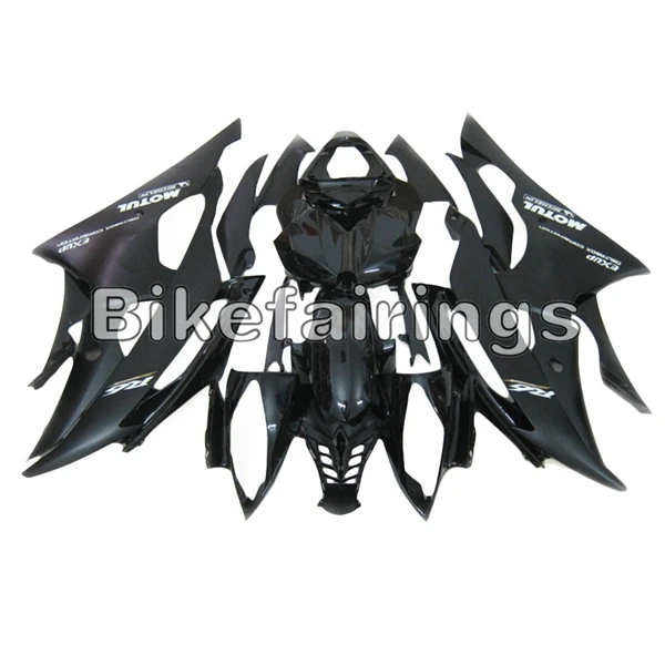 Обтекатели для Yamaha YZF-600 R6 2008 09, 10, 11, 12, 13, 14, 15, R6 впрыска ABS Пластик весь черный комплект обтекателей