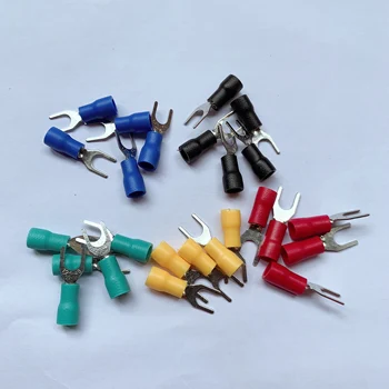 

50PCS Cold-press terminal SV1.25-3 3.2mm fork U Y type insert plug 0.5 thick spring connector Conductor section: 0.5-1.5 mm2