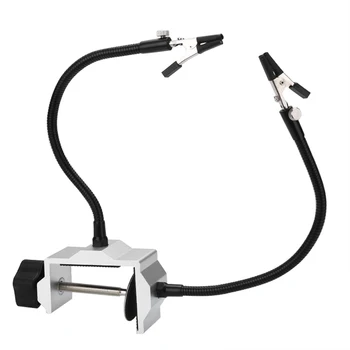 

Two-jaw Welding Tool Soldering Iron Holder Table Clamp Soldering Station Repair Tool with 2 Flexible Arms