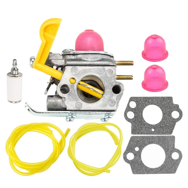 

530071752 530071822 545081808 Carburetor With Primer Bulb Bulb Fuel Filter Line Hose Tube For Poulan Craftman Eater String Trimm