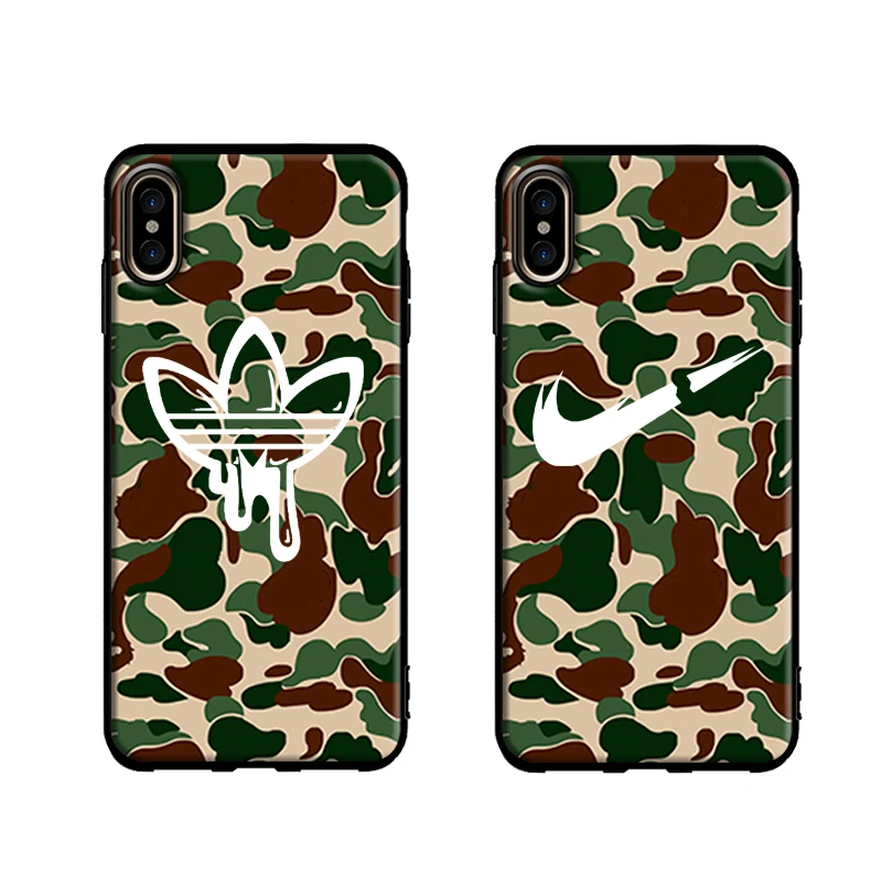 

Camo Sports Soft Case For Iphone 11 Pro X Xs Max Xr 8 7 6 6s Plus Silicone Phone Cover Army Green Brand Logo Matte Coque Fundas