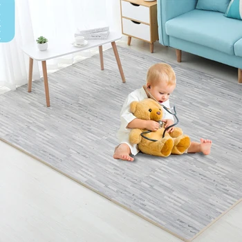 

4 Pcs Foam Floor Mats Printed Wood Thick Exercise Mat with Interlocking Tiles Protective Flooring Cushion