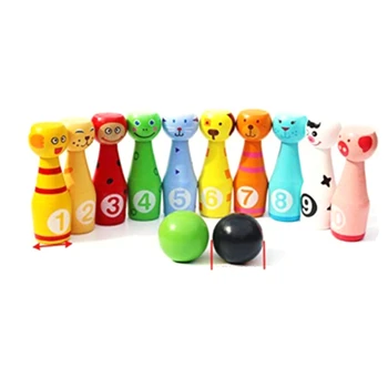 

Small Children Wooden Game Wooden Toy Wooden Nine Pillars Game Set