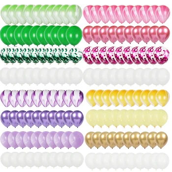 

40pcs Agate Marble Balloons Set Metallic Balloons With Confetti Balloon Baby Shower Globos Wedding Birthday Party Decorations