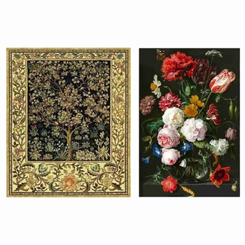 

2 Set Full Square Drill 5D Diy Diamond Painting Embroidery Cross Stitch Home Decor "Flower Scene" & Tree