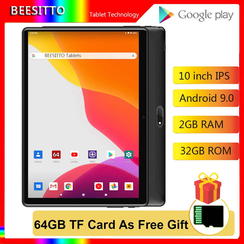 Супер Планшеты Android 9 0 Pie 2 Гб RAM 32 eMMC хранение 1280X800 IPS 10 дюймовый планшетный ПК WiFi