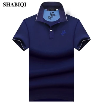 

SHABIQI New 2019 Fashion Brand Men Polo shirt Solid Color Slim Fit Shirt Men Cotton polo Shirts Casual Shirt big sizeS-10XL