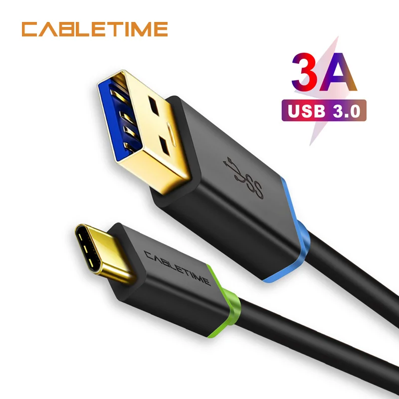 Кабель USB Type C Cabletime 3 0 1 кабель для быстрой зарядки и синхронизации данных А