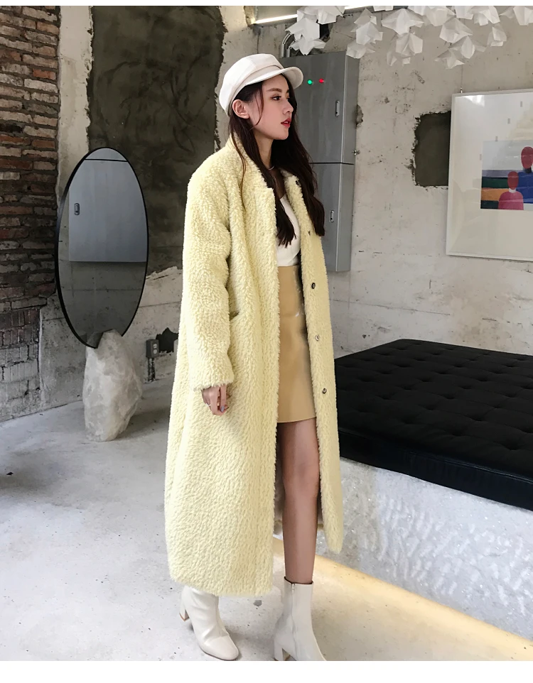 Winter Women Thick Warm Long Faux Fur Coat Female Brand High Quality Fluffy Fur Jacket Plus Size Loose Parkas teddy coat LY711