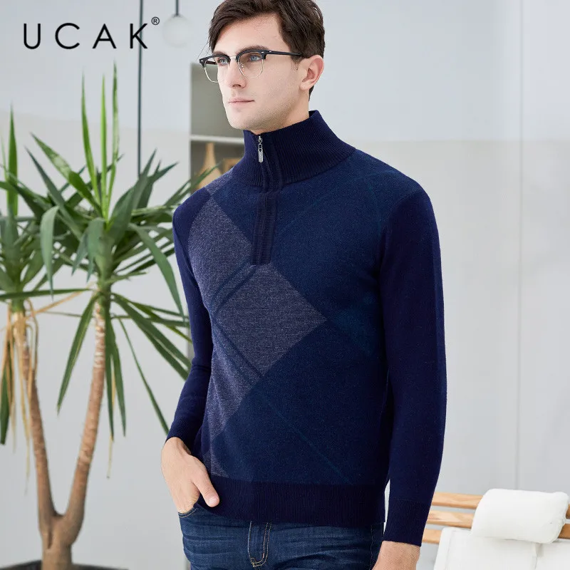 ^Cheap UCAK Brand Pure Merino Wool Sweater 2019 New Arrival Casual Zipper Warm Winter Streetwear Pull Homme Pullover Sweaters U3125 ^Cheap UCAK Brand Pure Merino Wool Sweater 2019 New Arrival Casual Zipper Warm Winter Streetwear Pull Homme Pullover Sweaters U3125