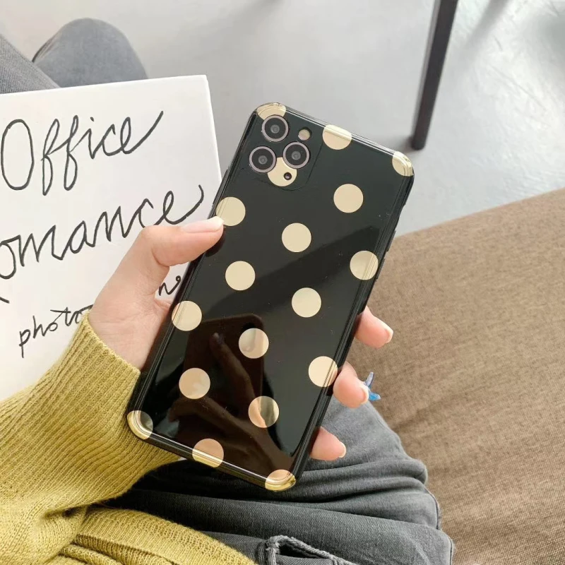 Модный милый мягкий силиконовый чехол IMD с золотыми волнами для iPhone 11 7 8 Plus X Xs Max XR