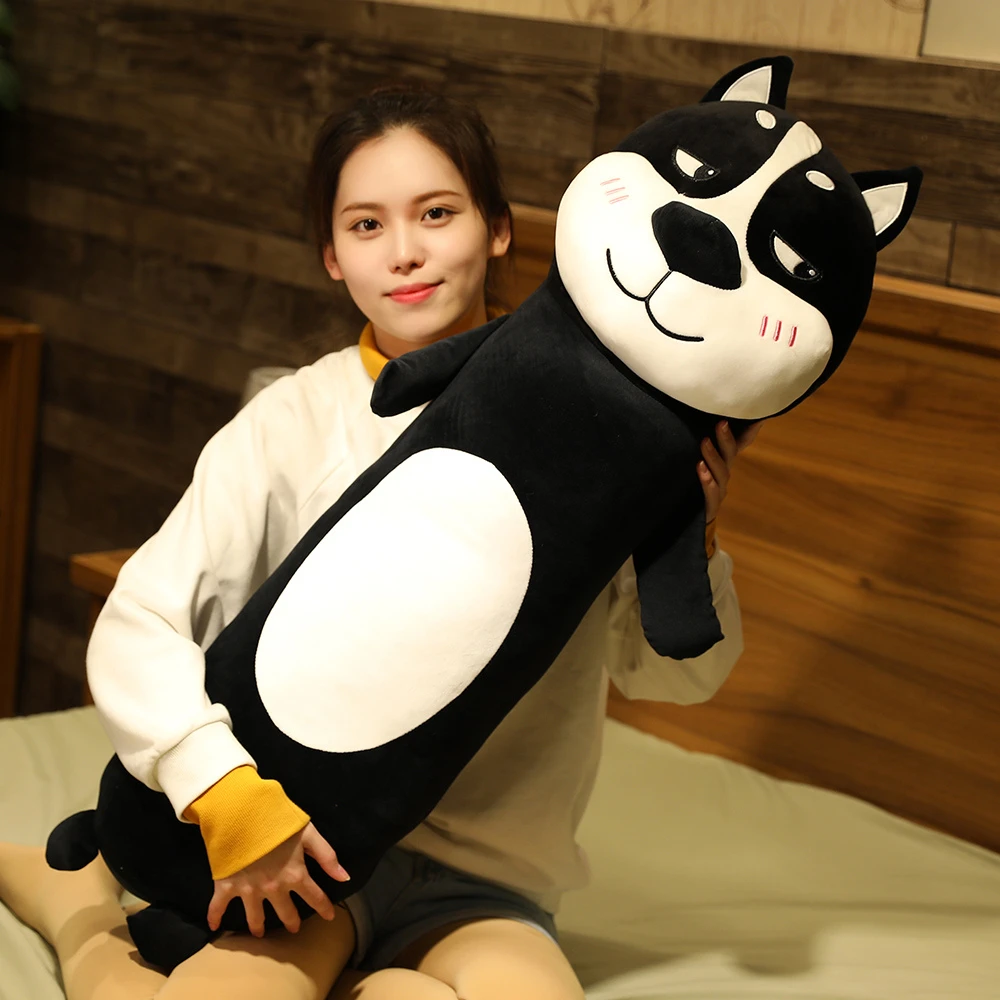 Baru Lucu Lembut Panjang Hitam Husky Mainan Mewah Boneka Jeda Kantor Nap Bantal Tidur Dekorasi Rumah Hadiah Lucu Boneka Untuk Anak Boneka Dan Mewah Hewan Aliexpress
