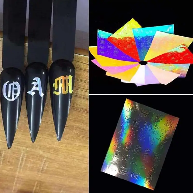 13 шт ногтей 3D наклейки буквы и цифры трафареты