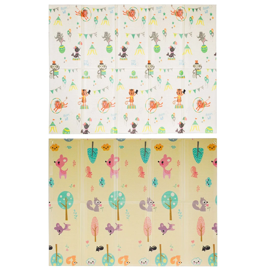 

Baby Play Mat Foldable Thickness Crawling Mat Play Carpet Gym Crawling Activity Mat Educational Toys - Circus And Forest Deer
