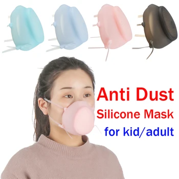 

Food Grade Silicone PM2.5 Kids Adult Reusable Washable Masks Pollution Air Purifier Half Face Mask for Allergies Pollution