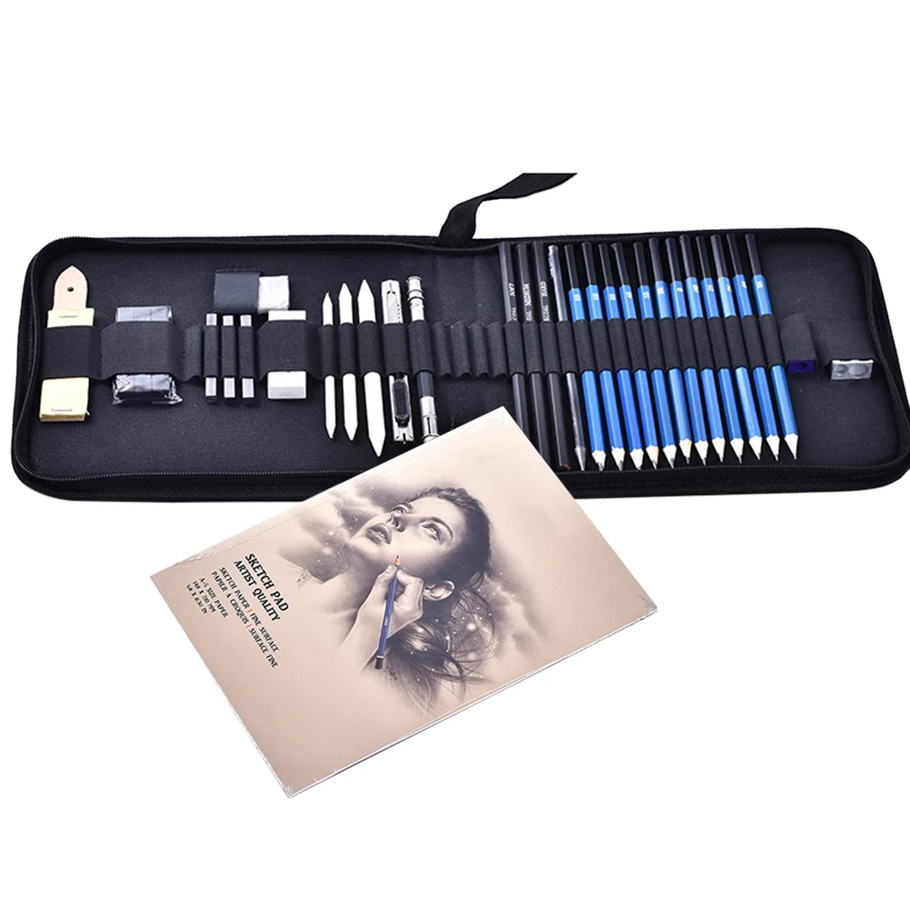 

40 pcs Professional Sketching Drawing Pencils Kit Set include 8B,6B,5B,4B,3B,2B,B,HB,2h,3h,4h,5h Pencil for Art Supplies School