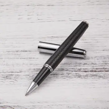 

Business Pen 0.5mm Black Ink Leather Metal Ballpoint Pens Student Gift Office Stationery Supplies