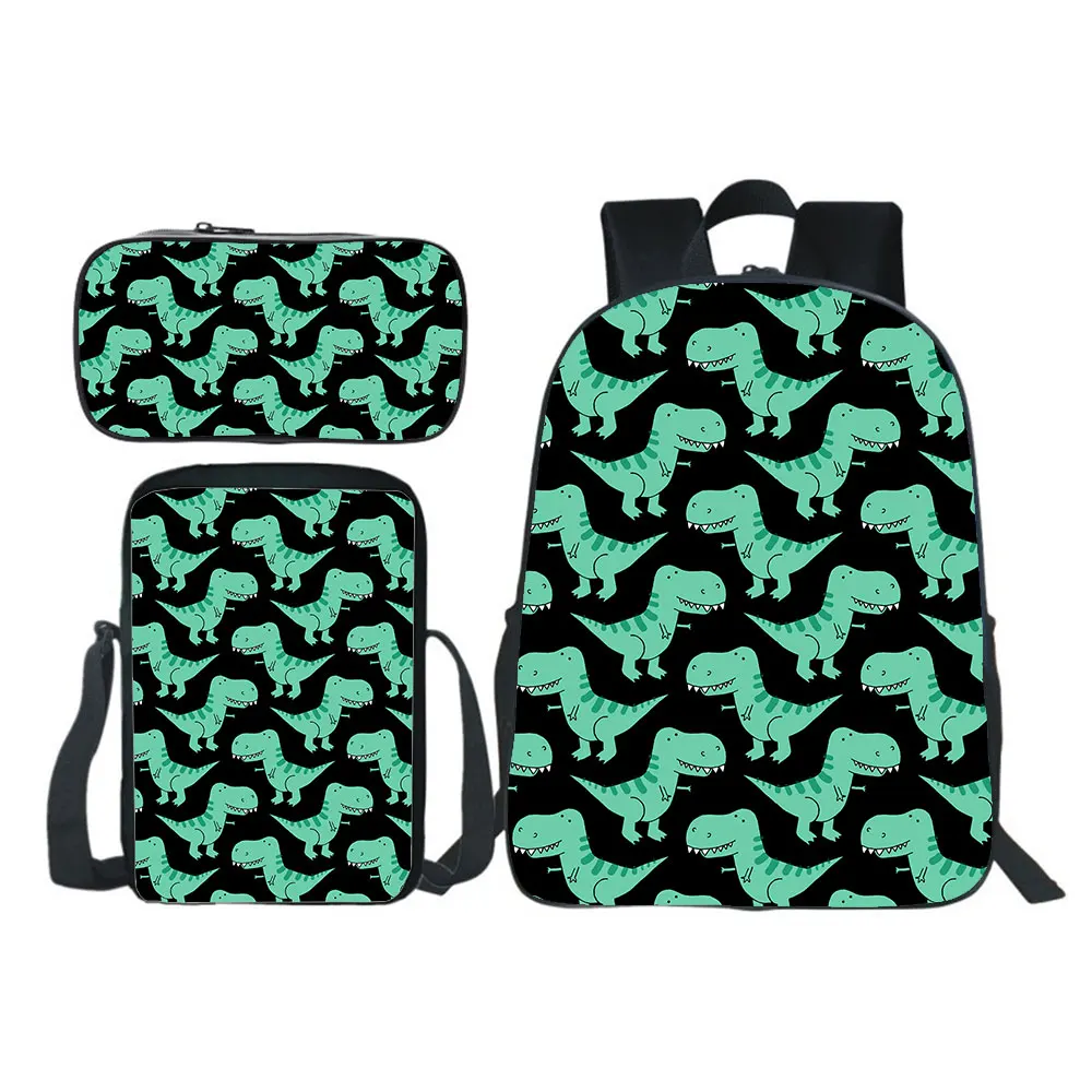 Dinosaur Backpack 3D School Bag 3pcs Set(backpack+shouder Bag+pen Bag) Boy Girl School Bag Teens Bookbag Rucksack Gift