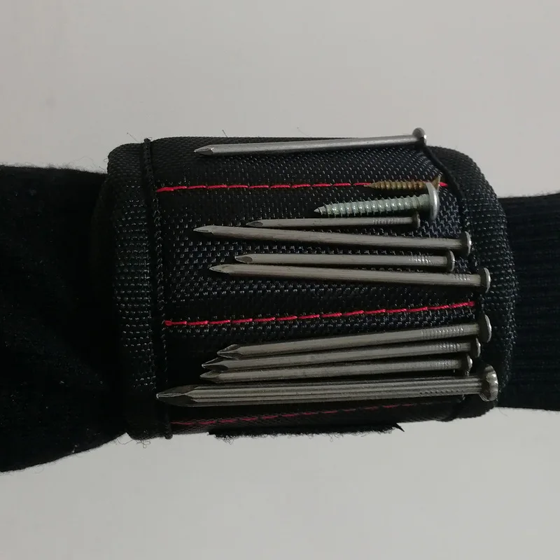 Магнитный браслет Hoomall для инструментов, магнитный браслет, портативная маленькая сумка для инструментов, 2 магнита, винты, гвозди, сверла, электрик, сумка