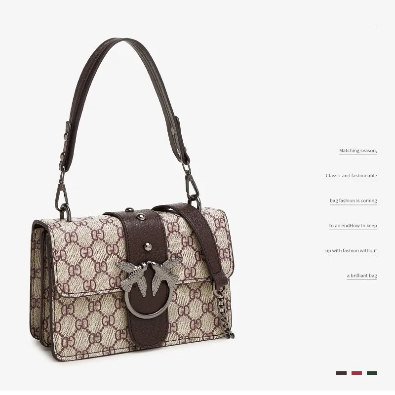 

Abay 2020 Fashion Women Small Crossbody Bag Classic Brand Pattern Shoulder Handbags Lightweight Chain Strap Messenger Purse