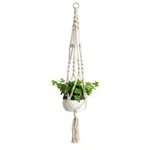 Hanging Macrame Rope Plant Flower Pots Holder Planter Basket Home Garden Decors