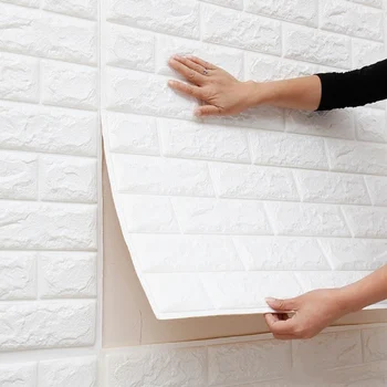 

77*70cm 3D Brick PE Foam Wall Stickers Panels Room Decal Stone Decoration Embossed Living Room Kids Safty Bedroom Home Decor
