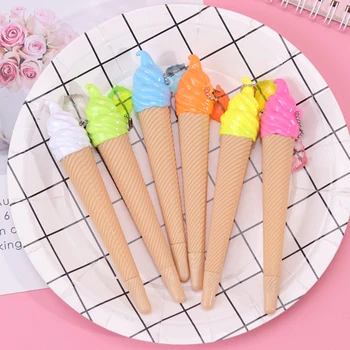 

1PC New Material Escolar Gel Pen Ice Cream Pen Shape Pens Writing Essential Supplies for Student Stationery Gift