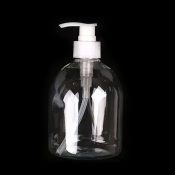 

1PCS 500ml Cleanser Bottles Clear Make Up Shampoo Lotion Containers Plastic Bathroom Hotel Liquid Soap Dispenser Hand Pump