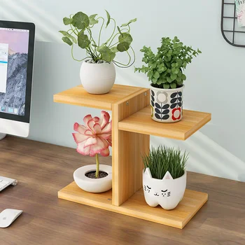 

Simple multi-layer mini space-saving creative balcony desk storage rack small succulent flower stand LL1121526