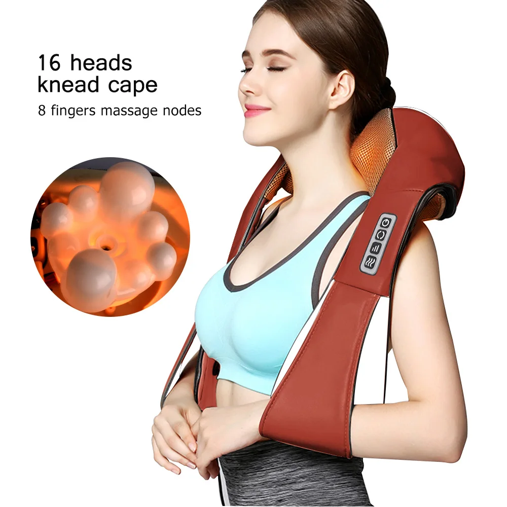 Massagem Corporal Carro Elétrico Casa Dupla Utilização Volta Pescoço Ombro Corpo Massageador Knead Knock Infravermelho Aquecido Shiatsu Massager 7 Beleza e saúde