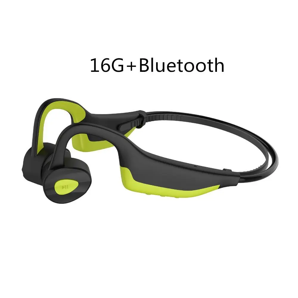 IP68 водонепроницаемый MP3 Bone Bluetooth 5,0 проводящая гарнитура 16G HIFI MP3 плеер наружные спортивные наушники USB MP3 Музыкальные плееры - Цвет: Зеленый