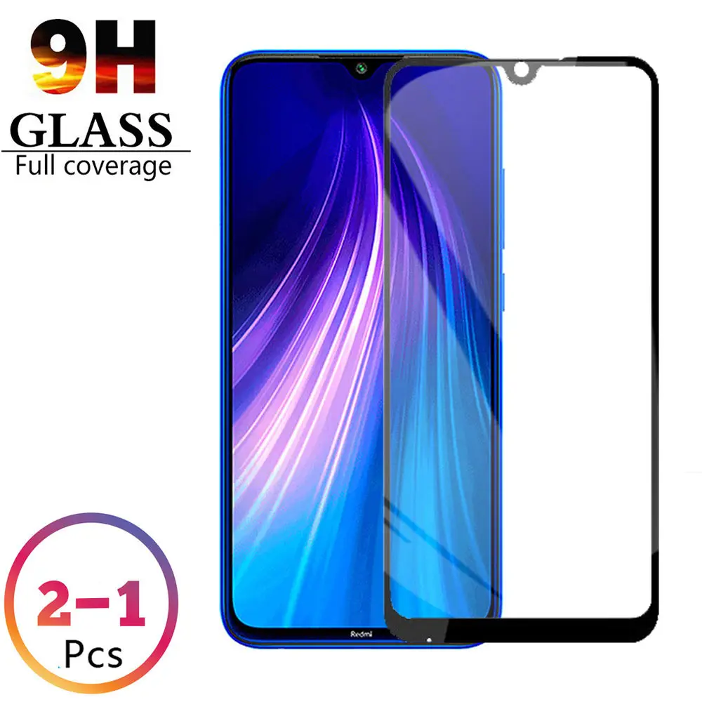 2-1 шт. закаленное защитное стекло для Xiaomi Redmi note 8 pro Ультра прозрачная пленка 9H