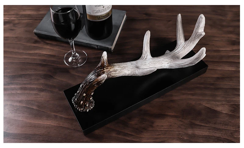 European Resin Antlers Wine Rack Ornaments Art Living Room Home Table Figurines Decoration Hotel Office Desktop Furnishing Craft