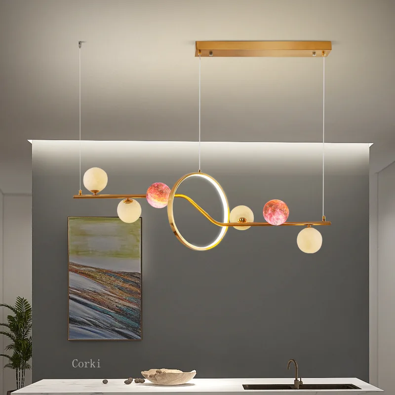 

Nordic Dinning Room Pendant Lights Modern long Type LED Pendant Lamp For Shop/Kitchen Glass Ball Hanging lamp Lighting Fixtures