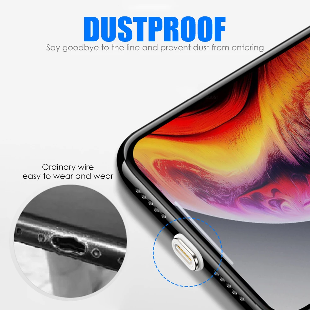 Магнитный зарядный кабель для iPhone 11 Pro Max, быстрая зарядка, кабель type-C для Xiaomi Redmi Note 8 Pro, Магнитный провод Micro USB