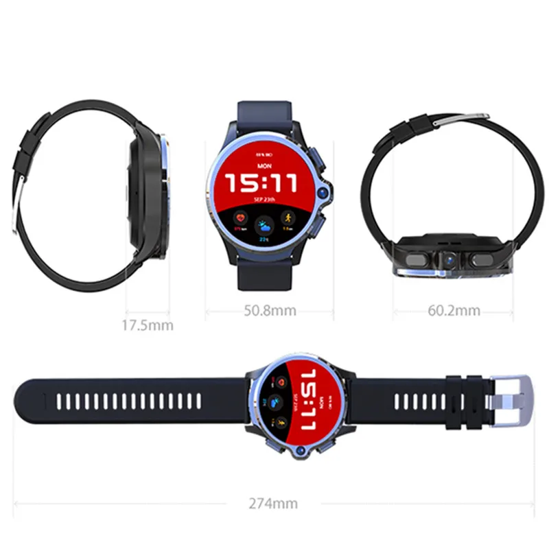 4G Network 3GB 32GB Smart Watch Men 1260 mAh Battery Dual Camera Face ID unclok 1.6Inch Android SIM Card Smartwatch GPS Wristban