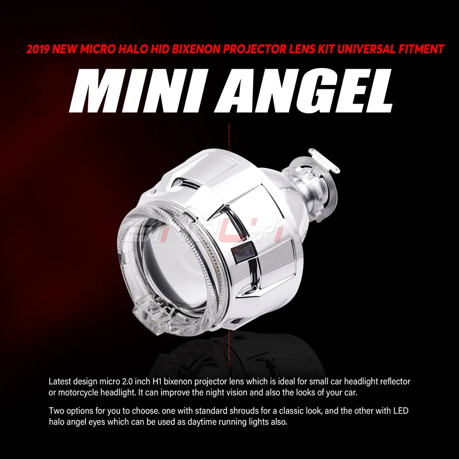 US $34.03 Sinolyn Angel Eyes Headlight Lenses H4 H7 Bixenon Lens 20 HID Projector LED Halos For Cars Accessories Retrofit Use H1 Xenon