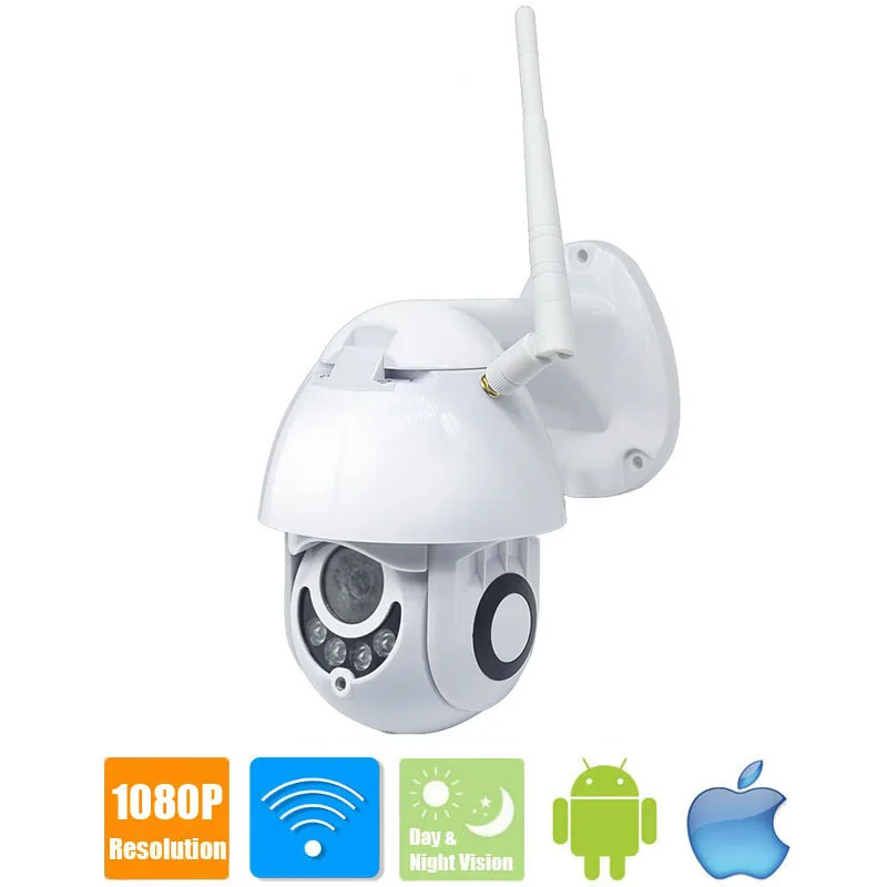WIFI Camera Outdoor PTZ IP Camera H.265X 1080p Speed Dome CCTV Security Cameras IP Camera WIFI Exterior 2MP IR Home Surveilance