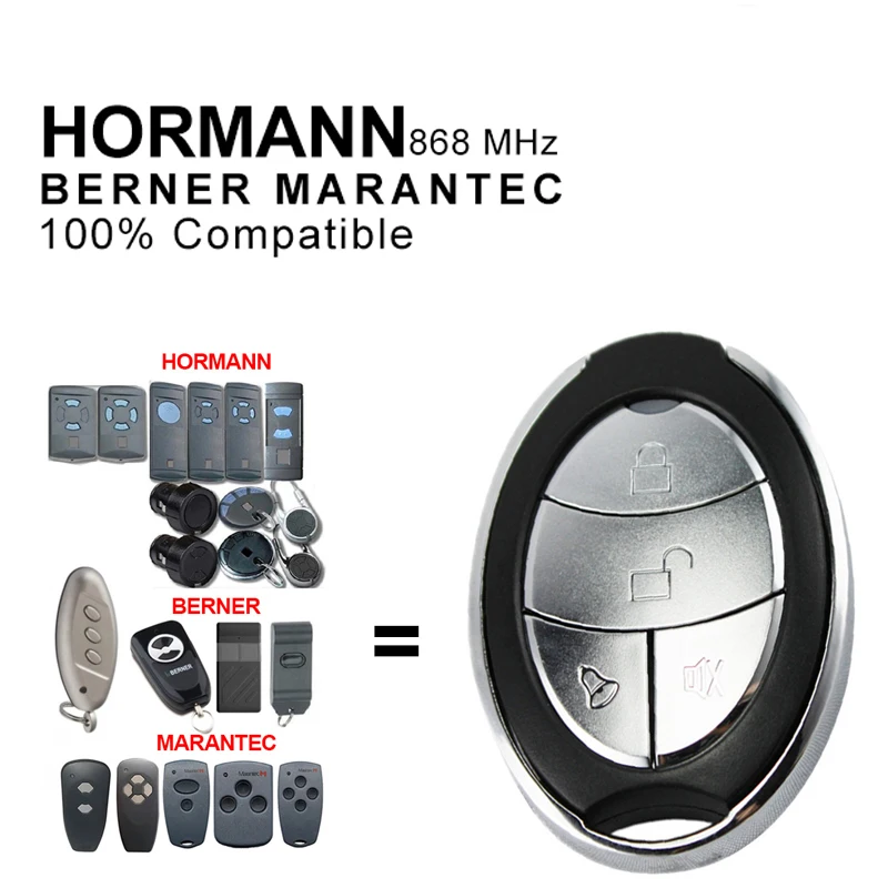 HORMANN 868 MHz Control remoto Berner BHS211 BHS153 BHS110 BHS140 abridor de puerta de garaje MARANTEC para 868,35 MHz clon comando 2021 nuevo