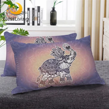 

BeddingOutlet Elephant Sleeping Down Alternative Throw Pillow Turtle Art Body Pillow Mandala Lotus Lavender Bedding 1pc