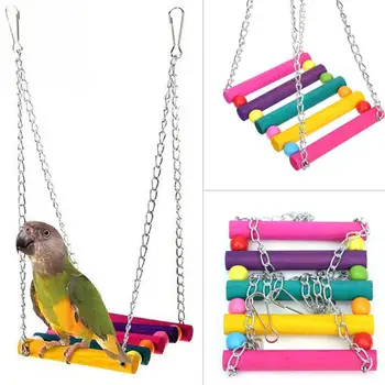 

Bird Chew Toy Parrot Parakeet Budgie Cockatiel Cage Hammock Swing Toy Hanging Toy