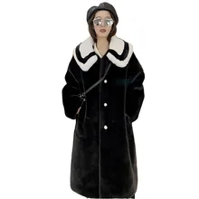 Manteau en fourrure de vison pour femme, tenue polaire, chaude, épaisse, décontractée, de haute qualité, nouveau hiver 2022, NBH457