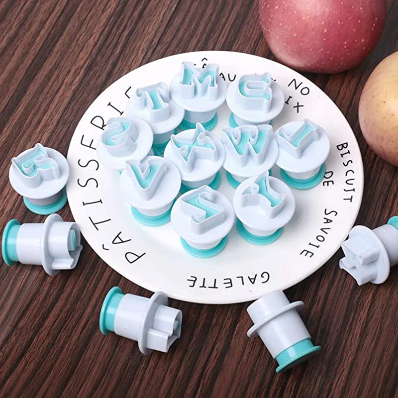 Baking pastry Mold letter fondant Cookie Cutter 26pcs Upper Lowercase  Alphabet and 10pcs number cake decoration tools GYH - AliExpress