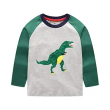 Little maven/осенняя футболка с длинными рукавами и рисунком динозавра для маленьких мальчиков от 2 до 7 лет детские футболки для маленьких девочек, осенняя одежда