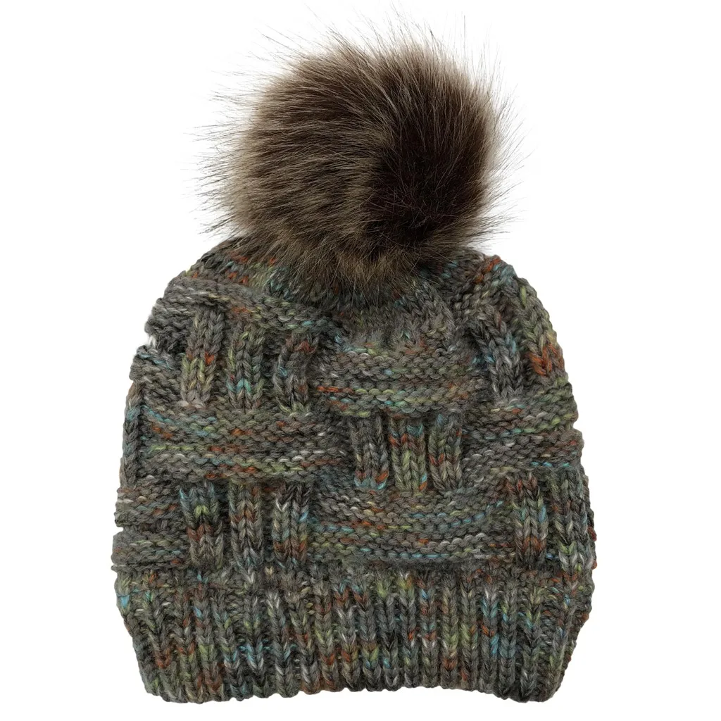 Fashion Winter Women Multicolor Knitted Hats Warm Wool Pom Cashmere Beanies High Quality Casual Outdoor Caps | Аксессуары для
