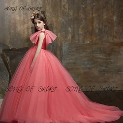New Shiny Exquisite Flower Girl Dresses For Wedding Daughter First Communion Gowns One Shoulder Special Occasion Dresses