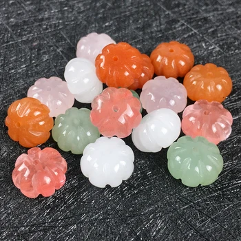 

10pieces loose beads carved PUMPKIN fluorite 12/14MM for making jewelry necklace FPPJ wholesale